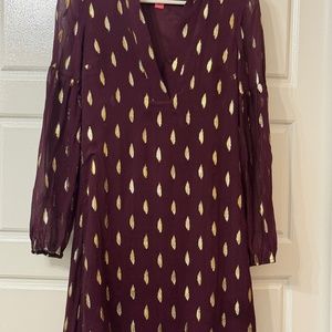 Lilly Pulitzer Gold Shea Silk Dress